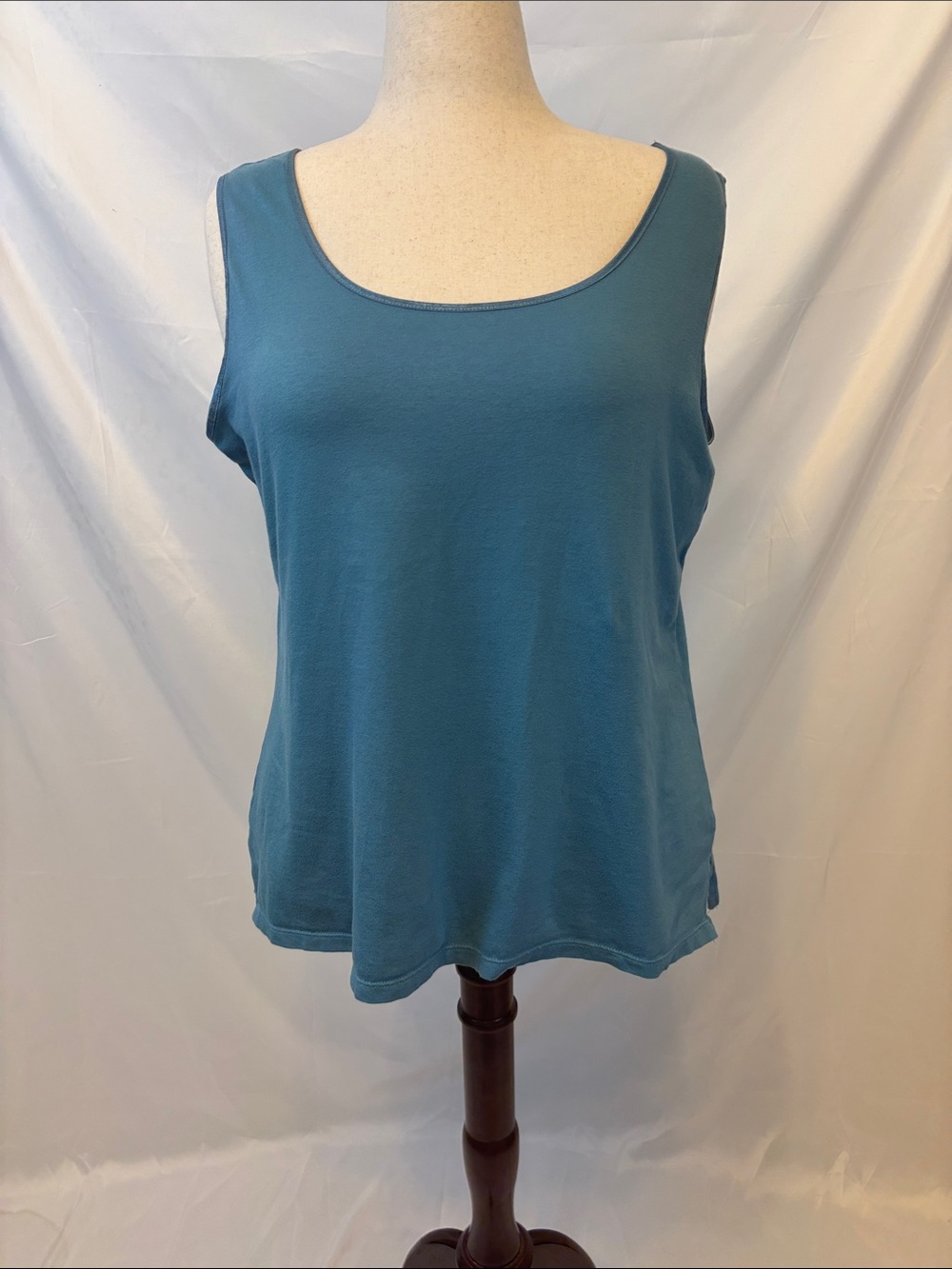 Vintage J.H. Collectibles Women Blue Scoop Neck Knit Tank Top